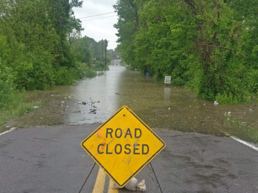 The flood shut off several area roads, including Old Antonia Road, which is pictured above. 