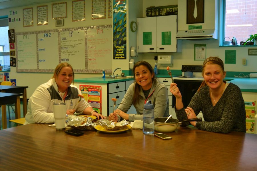 Jamie Kovach, Kim Schmidt, and Casey Willenbrock have formed a bond while working at Windsor. 
