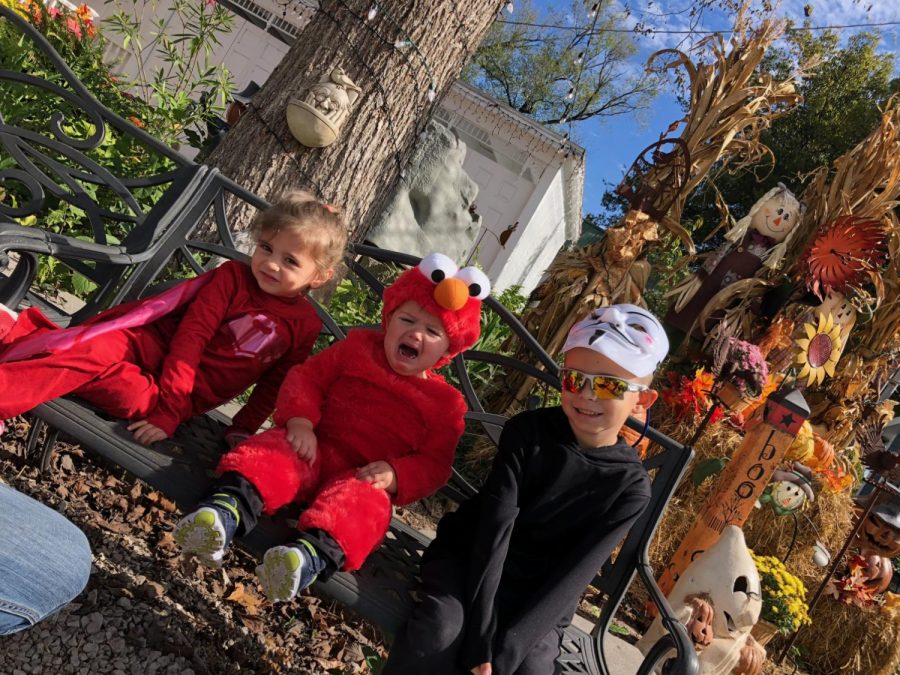(From left to right) Hadley Schmidt, Lincoln Stoffey , and Cameron Schmidt recently went trick-or-treating in Kimmswick. 
