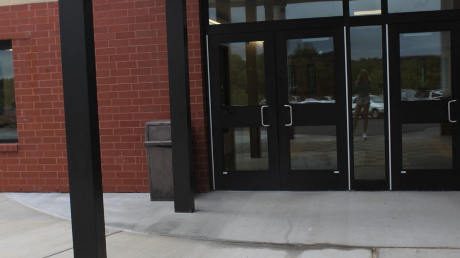 The doors to the new high school. 