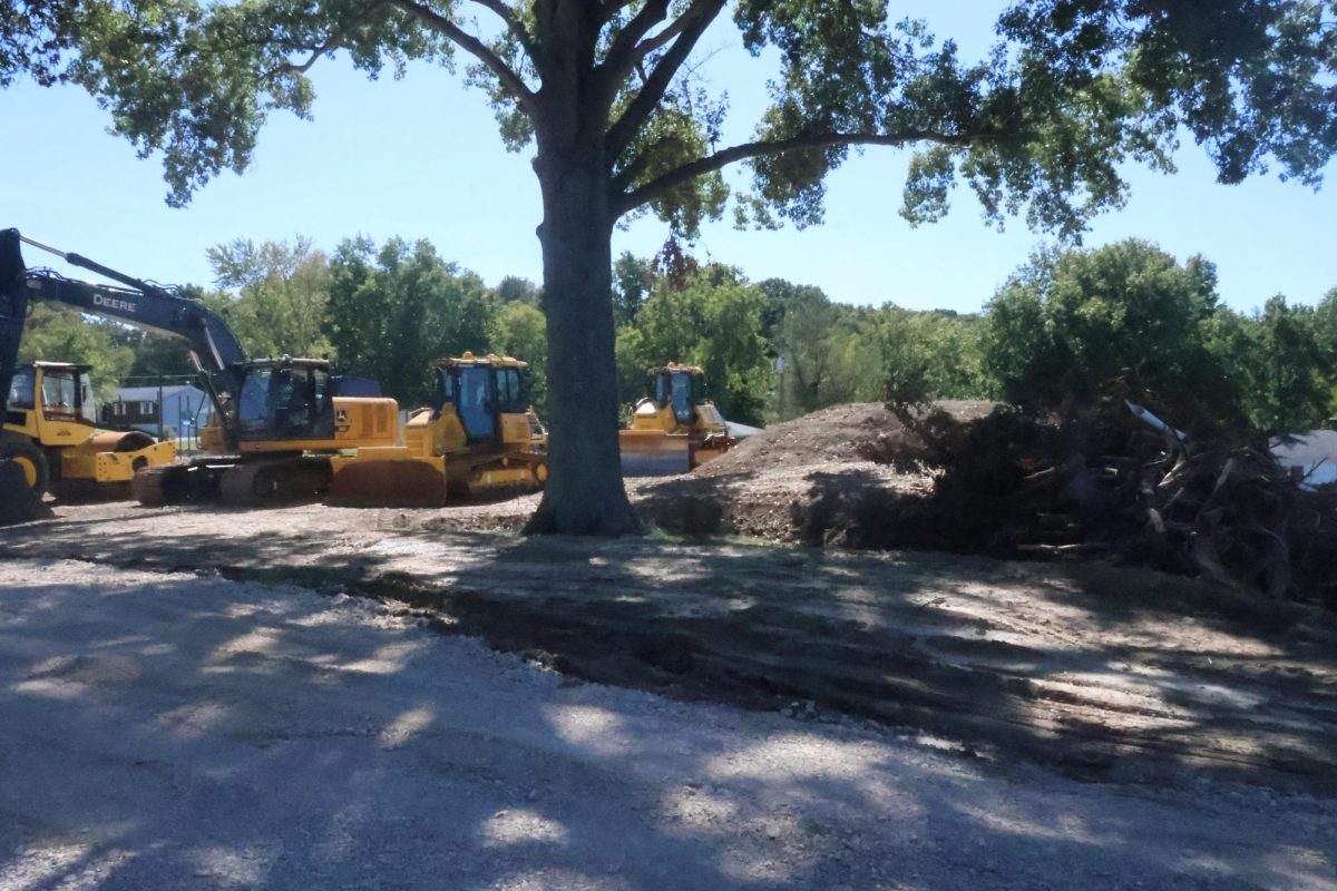 This is the location in which two homes once stood next to the baseball field. 