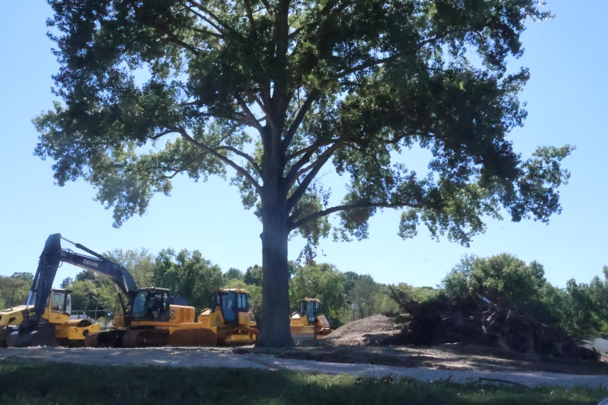 This is the location in which two homes once stood next to the baseball field. 