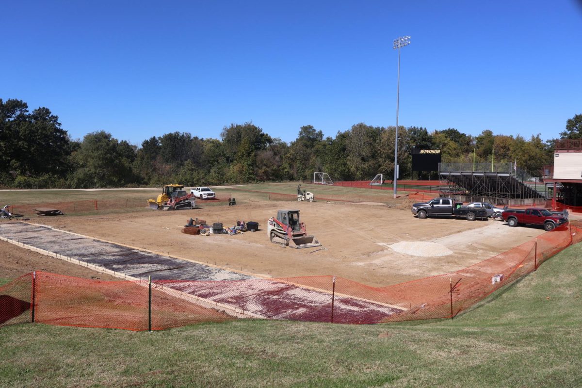 The sight of the old tennis courts will soon be an update throwing facility for the track program. 